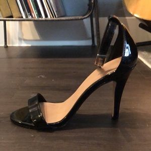 Black ankle strap heels